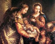 GUARDI, Gianantonio Holy Family with St John the Baptist and St Catherine gu oil on canvas